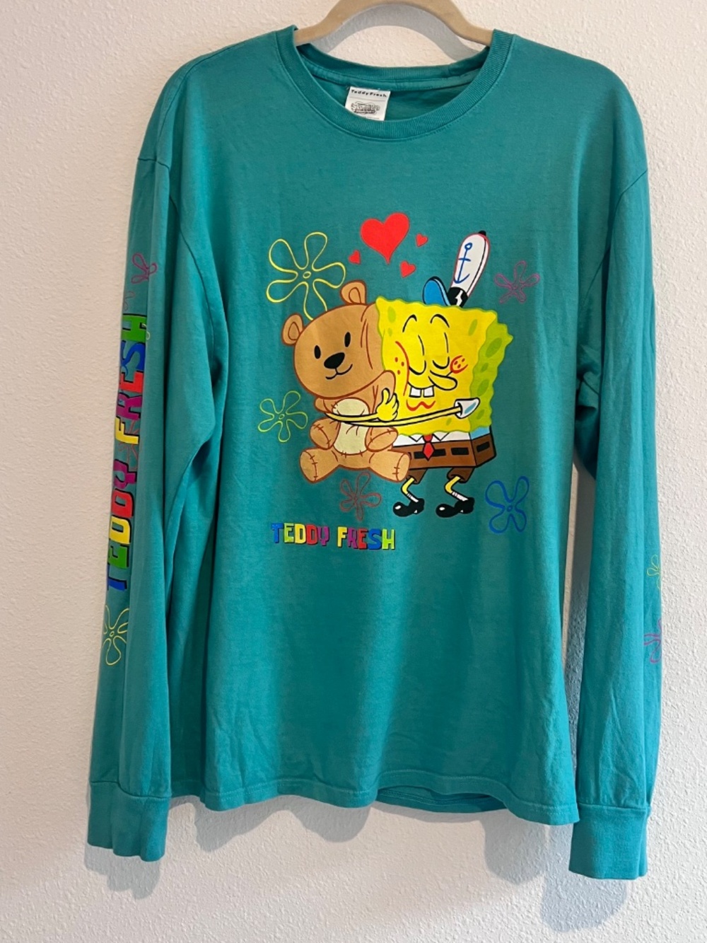 Teddy Fresh x SpongeBob SquarePants Long Sleeve Tee Teddy Bear Graphic Medium
